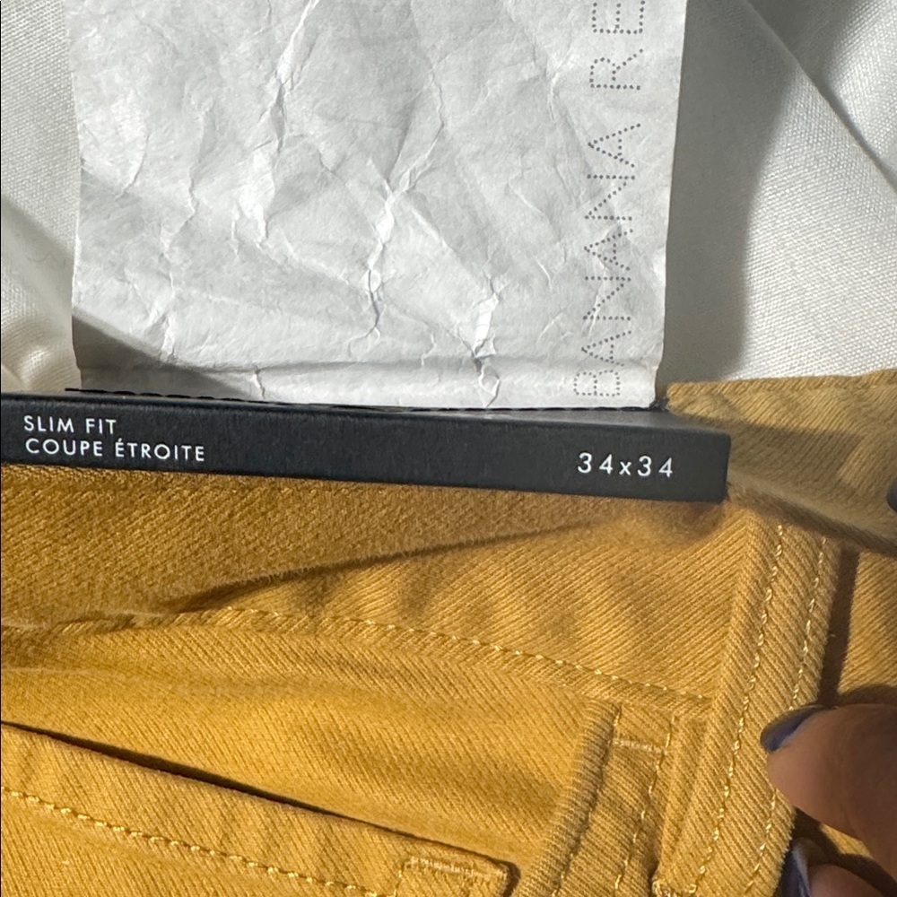 Banana Republic Traveler Jeans – Men’s 34x34 – Mustard Yellow - Slim Fit - NWT - Picture 9 of 14